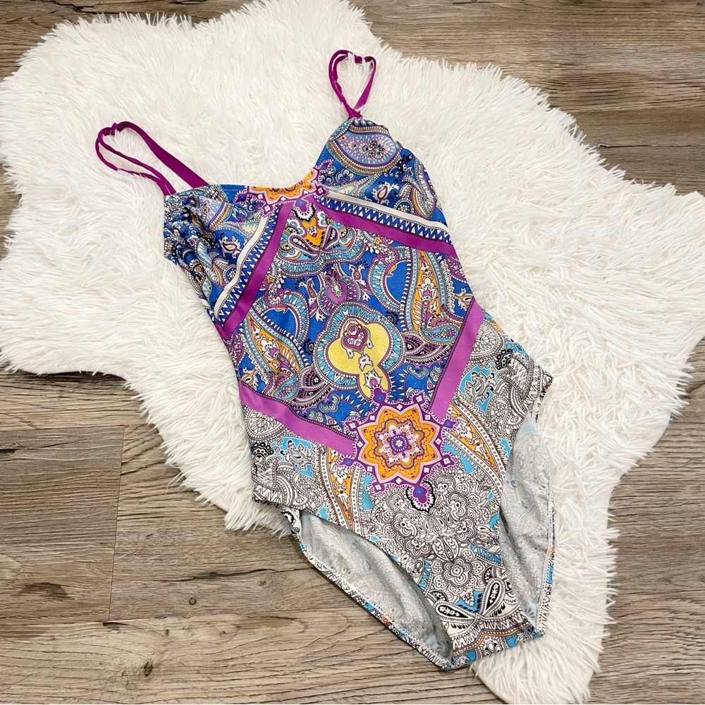 Diva by Rachel Pappo Swimsuit 8 Mandala Print Paisley One Piece